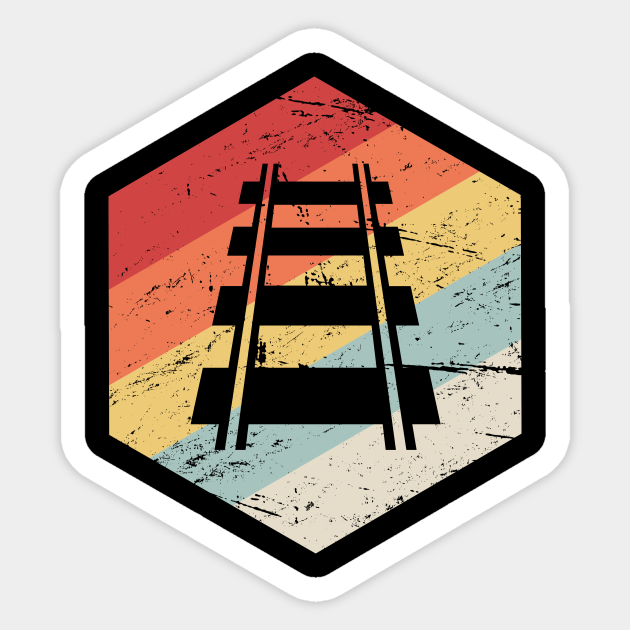 Retro Model Railroad Icon Railroad Sticker TeePublic